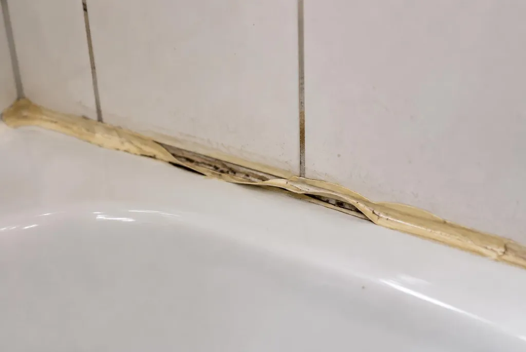 Kitbedrijf Vierhouten – loslatende kit naast het bad